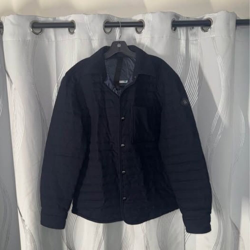 Bogner Navy Blue Quilted Shirt Jacket